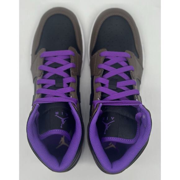 NEW Nike Air Jordan 1 Mid Purple Mocha DQ8423-215 Youth Size 7Y Women’s Size 8.5 - Picture 5 of 7
